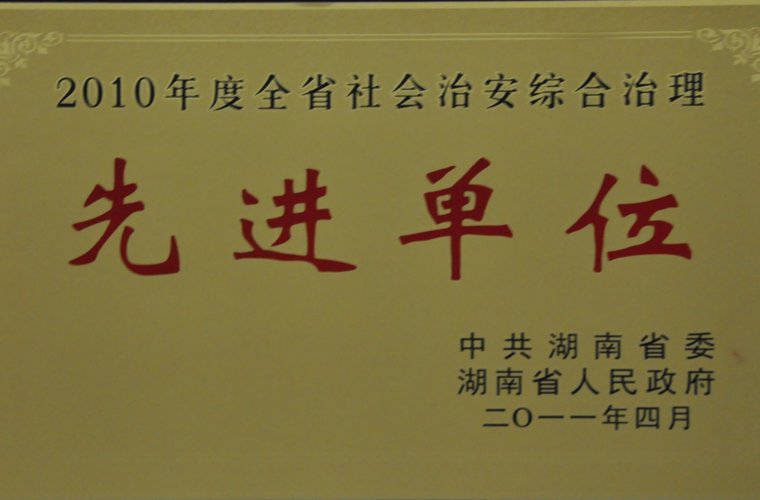 湖南省社會治安綜合治理先進單位