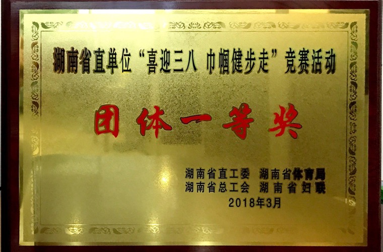湖南省直單位“喜迎三八 巾幗健步走”競賽活動團體一等獎